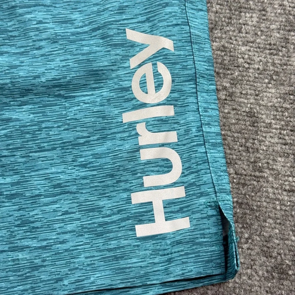 Hurley Swim Shorts Large Blue Heathered 4-Way Stretch Regular Fit NWT Mens